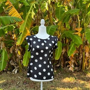 Back and White Polkadot blouse